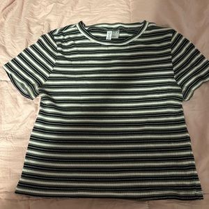 Green Stripped crop top